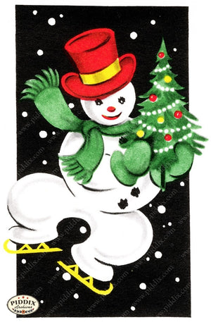 Pdxc10016B -- Snowmen Women Color Illustration