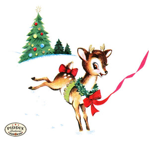 Pdxc10052B -- Christmas Deer Color Illustration