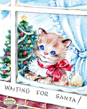 Pdxc10059A -- Christmas Cats Color Illustration