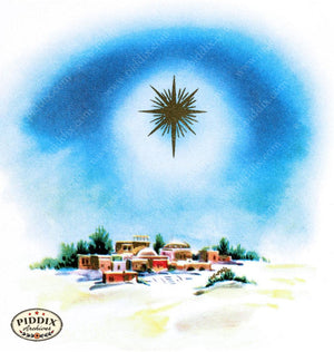 Pdxc10067 -- Christmas Manger Wise Men Virgin Mary Color Illustration