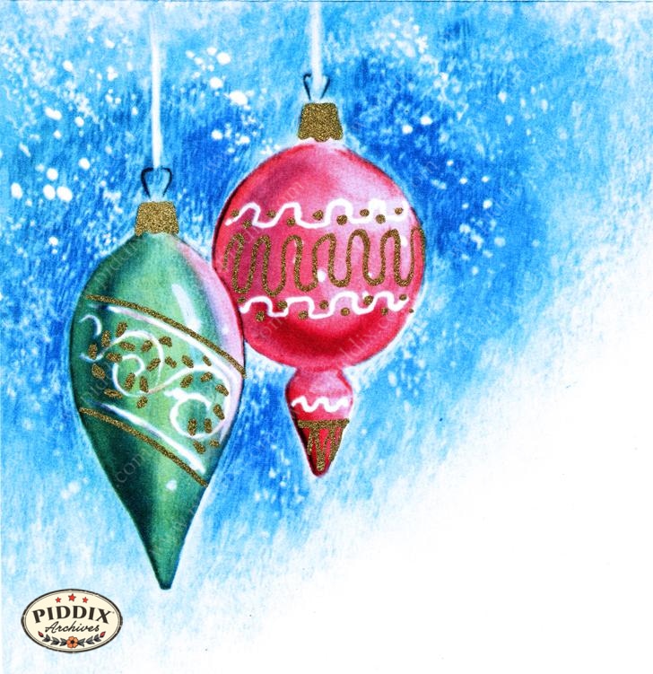 Pdxc10102A -- Christmas Ornaments Color Illustration