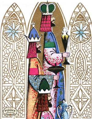 Pdxc10121 -- Christmas Manger Wise Men Virgin Mary Color Illustration