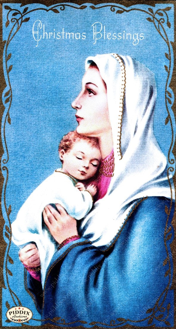 Pdxc10123A -- Christmas Manger Wise Men Virgin Mary Color Illustration