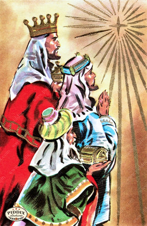 Pdxc10135 -- Christmas Manger Wise Men Virgin Mary Color Illustration