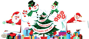 Pdxc10183 -- Santa Claus And Snowmen Color Illustration