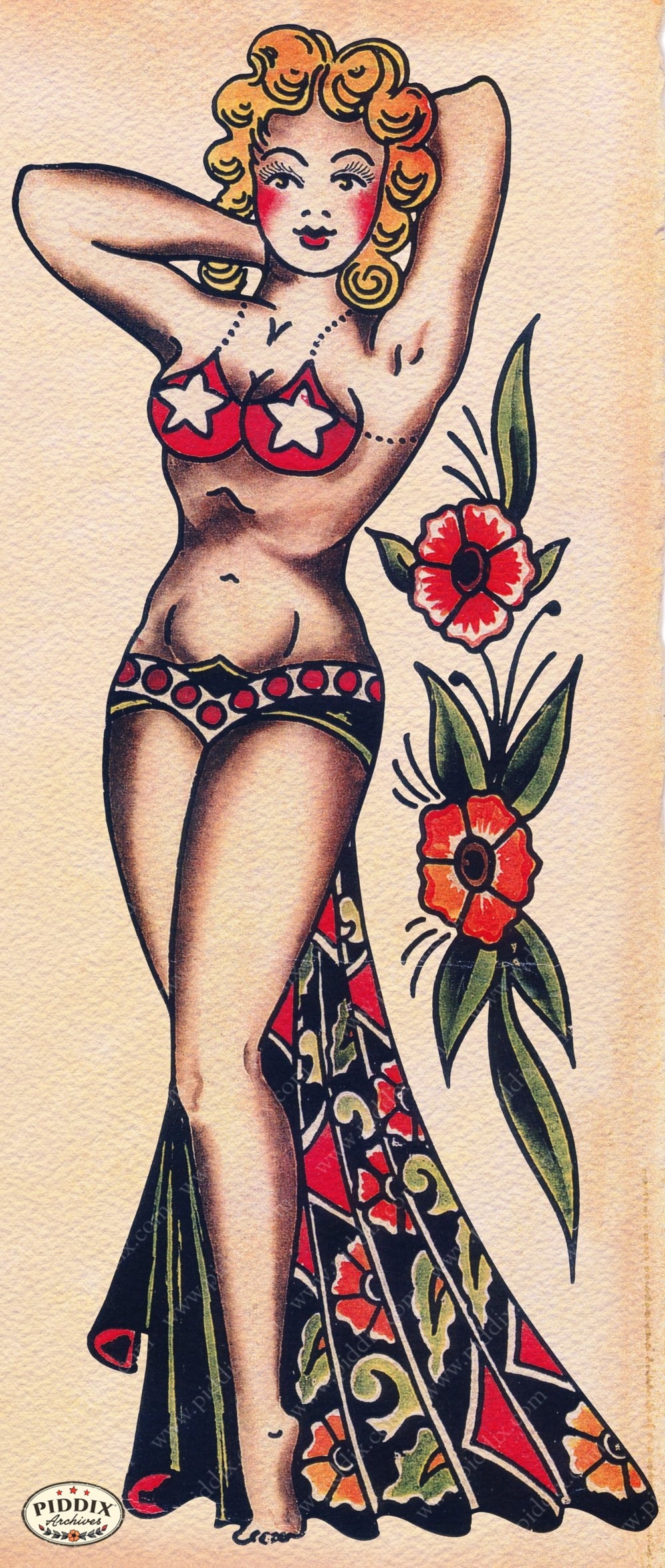 Pdxc12232 -- Retro Tattoos Color Illustration