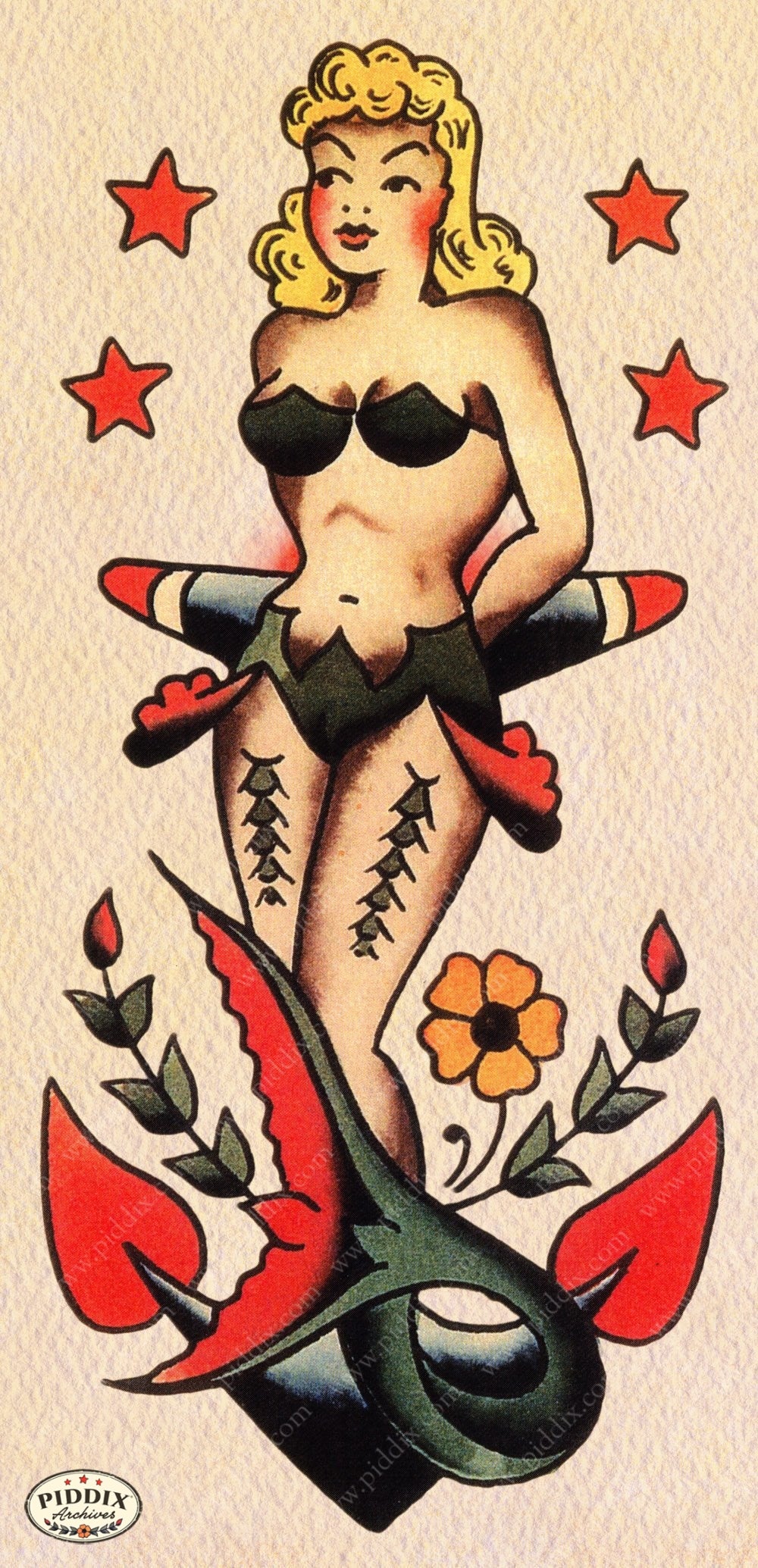 Pdxc12240 -- Retro Tattoos Color Illustration