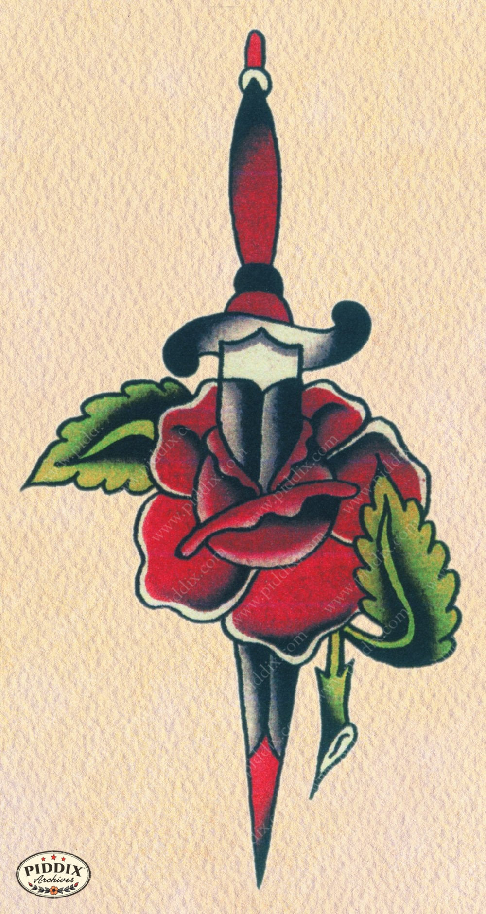 Pdxc12256 -- Retro Tattoos Color Illustration