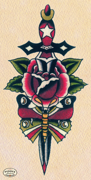 Pdxc12265 -- Retro Tattoos Color Illustration