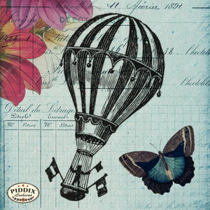 Pdxc12497B And C -- Flight & Flowers Original Collage