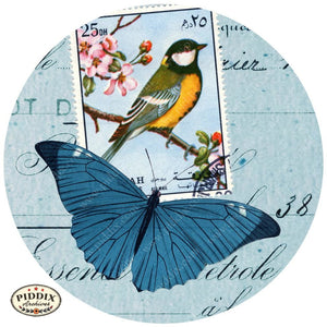 Pdxc12514A B C & D -- Flight Flowers Original Collage