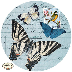 Pdxc12514A B C & D -- Flight Flowers Original Collage