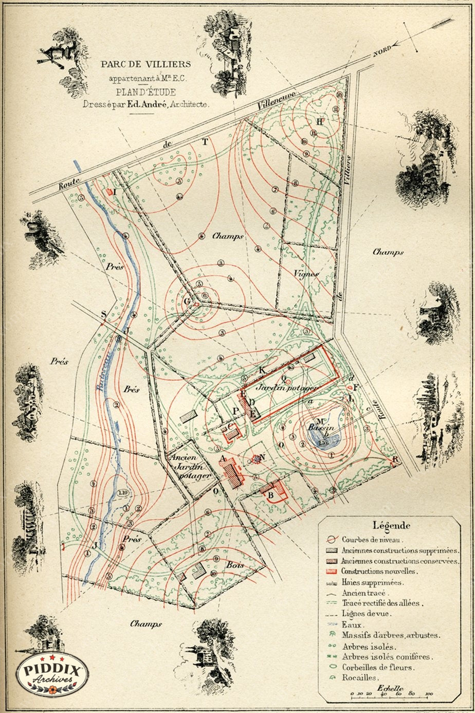 Pdxc1707 -- Garden Maps Color Illustration