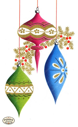 Pdxc17363B -- Christmas Ornaments Color Illustration