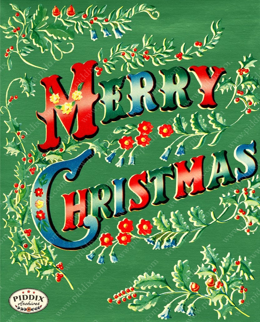 Pdxc18930A -- Christmas Words Color Illustration