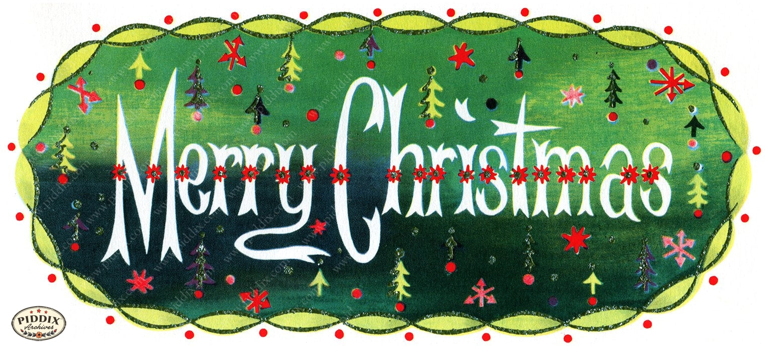 Pdxc18975A -- Christmas Words Color Illustration