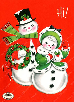 Pdxc18977A -- Snowmen Women Color Illustration