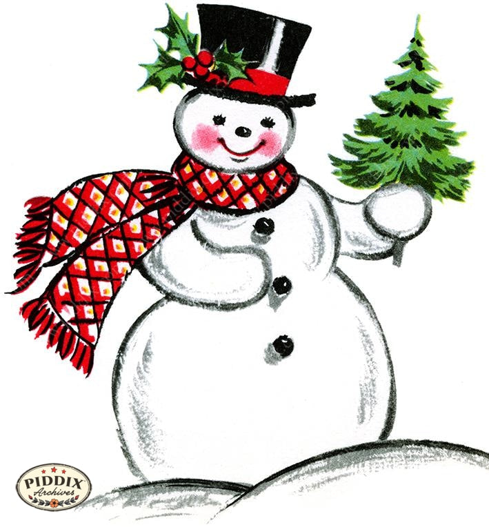 PDXC19135c -- Snowmen women Color Illustration