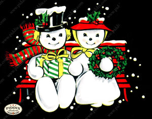 PDXC19149b -- Snowmen women Color Illustration