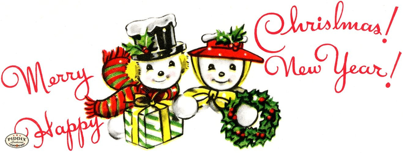 PDXC19149c -- Snowmen women Color Illustration