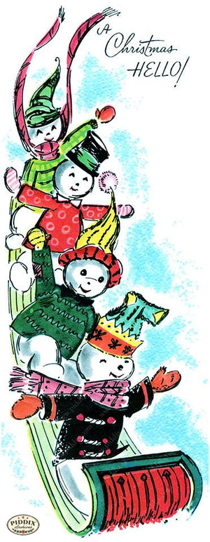 PDXC19156a -- Snowmen women Color Illustration