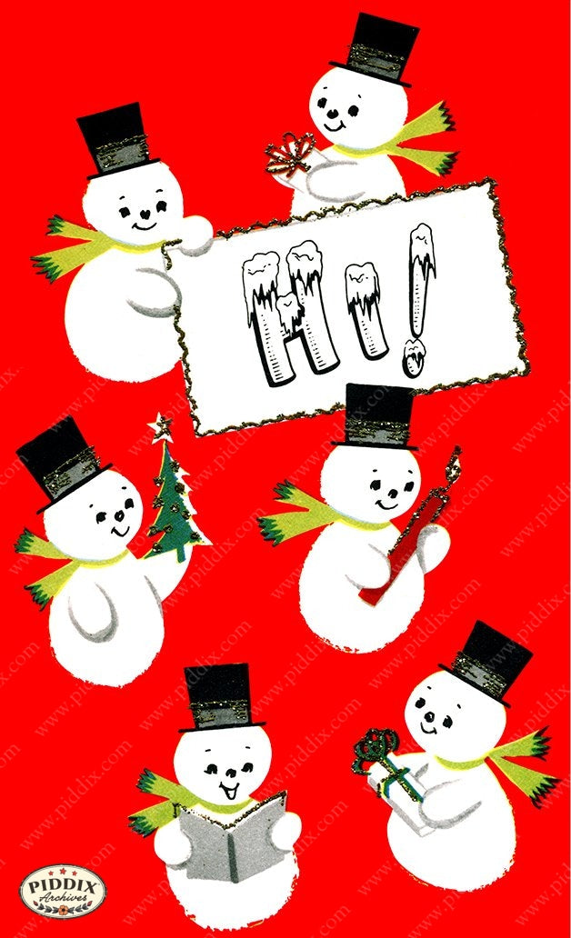 PDXC19159b -- Snowmen women Color Illustration