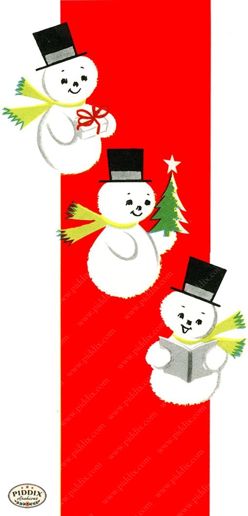 PDXC19159c -- Snowmen women Color Illustration