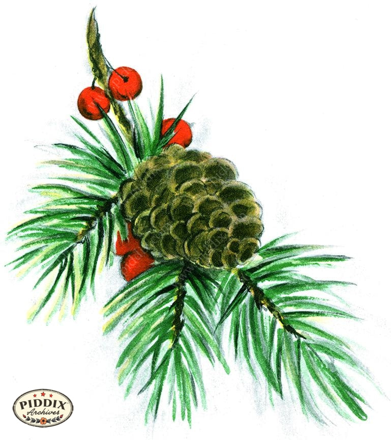 PDXC19170d -- Christmas Greens Color Illustration