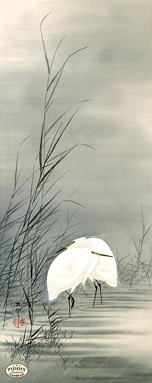 PDXC19513 -- Japanese Egrets Woodblock