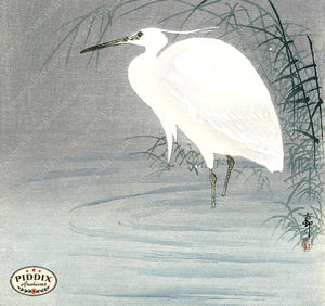 PDXC19519 -- Japanese Egret Woodblock