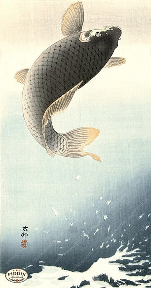 PDXC19520 -- Japanese Fish and Water Woodblock