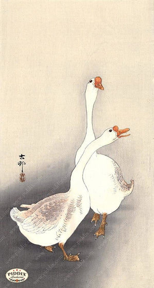 PDXC19521 -- Japanese Geese Woodblock