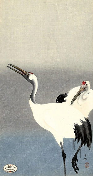 PDXC19526 -- Japanese Cranes Woodblock