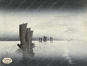 PDXC19527 -- Japanese Boats Woodblock