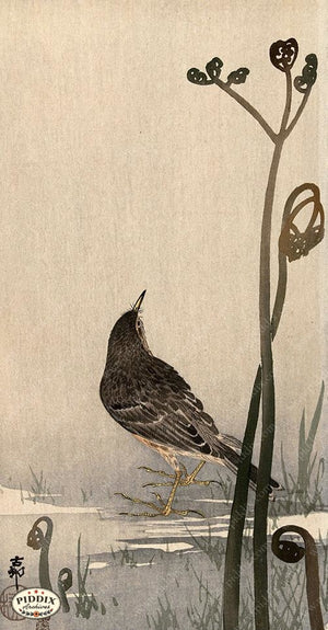 PDXC19530 -- Japanese Bird and Plants Woodblock