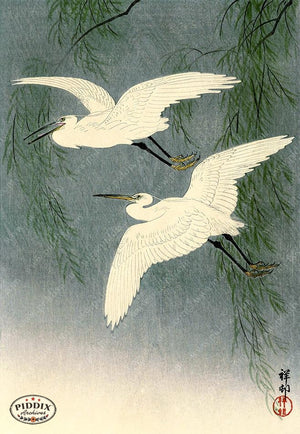 PDXC19545 -- Japanese Birds and Trees Woodblock
