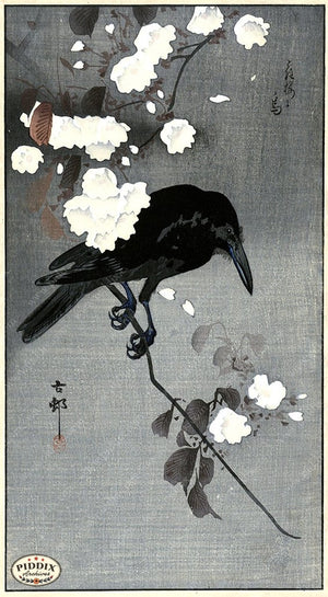 PDXC19546 -- Japanese Bird and Flowers Woodblock