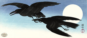 PDXC19558-- Japanese Ravens and Moon Woodblock
