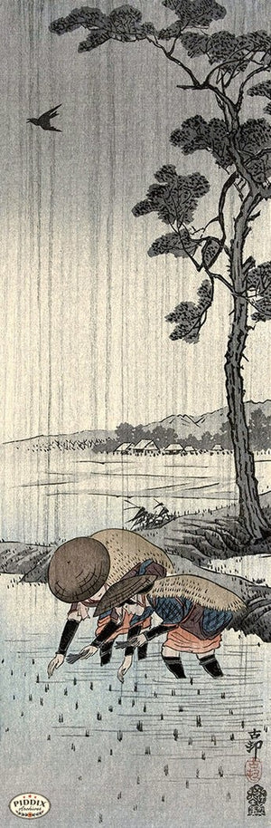 PDXC19579-- Japanese Tree and Water Woodblock