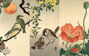 PDXC19588 -- Japanese Birds and Flowers Woodblock
