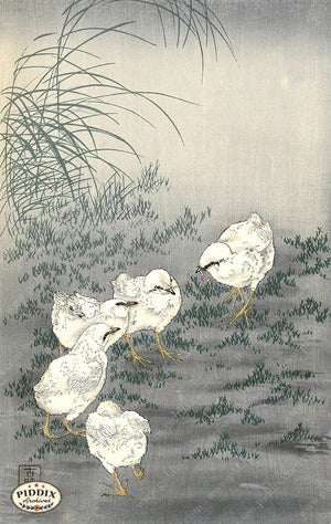 PDXC19597 -- Japanese Birds and Grass Woodblock