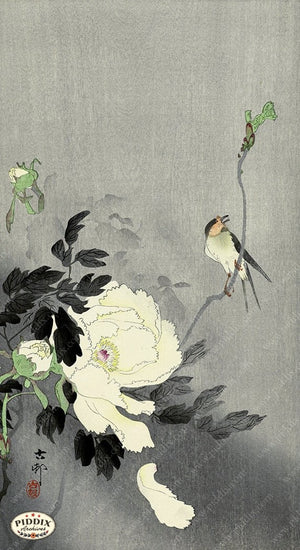PDXC19622 -- Japanese Bird and Flower Woodblock
