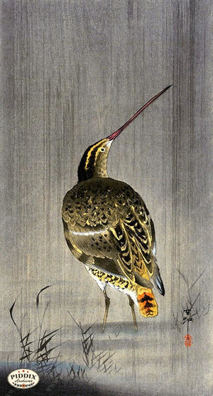 PDXC19626 -- Japanese Bird and Water Woodblock