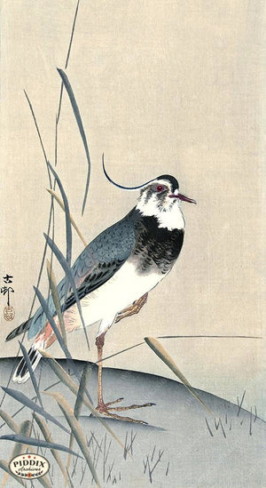 PDXC19656 -- Japanese Bird and Leaves Woodblock