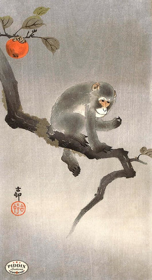 PDXC19662 -- Japanese Monkey Woodblock