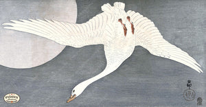 PDXC19665 -- Japanese Goose and Moon Woodblock