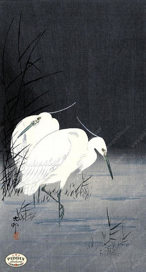 PDXC19668 -- Japanese Egrets Woodblock