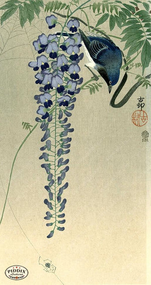 PDXC19679 -- Japanese Bird and Flowers Woodblock