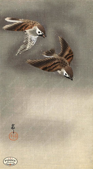 PDXC19685 -- Japanese Birds Woodblock