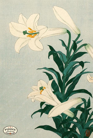 PDXC19696 -- Japanese Lilies Woodblock